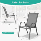 Patio Chairs Set of 2, All Weather Outdoor Dining Chairs | Stackable Dining - Image 3