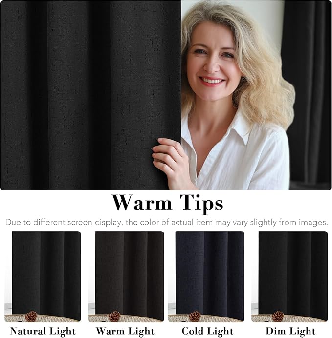 H.VERSAILTEX Bedroom Curtains Blackout Linen Blackout Curtains 84 Inches Long - Image 5