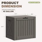 Greesum 40 Gallon Resin Deck Box, Outdoor Storage, Garden Tools, Pool Supplies - Image 7