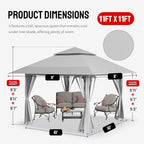 CROWN SHADES 11x11 Pop Up Gazebo, Outdoor Canopy Tent, One Push Instant Gazebo - Image 6