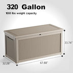 320 Gallon Resin Deck Box, Waterproof UV Resistant - Image 2