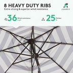 JEAREY 9FT Outdoor Patio Umbrella, Market Umbrella - Image 5
