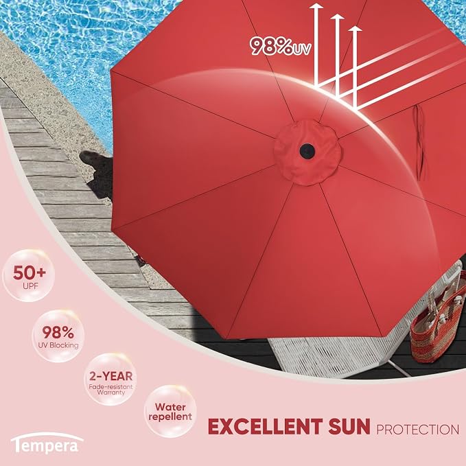 Tempera Patio Market Outdoor Table Umbrella - Image 2