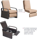 Outdoor Wicker Recliner Chair - Image 9