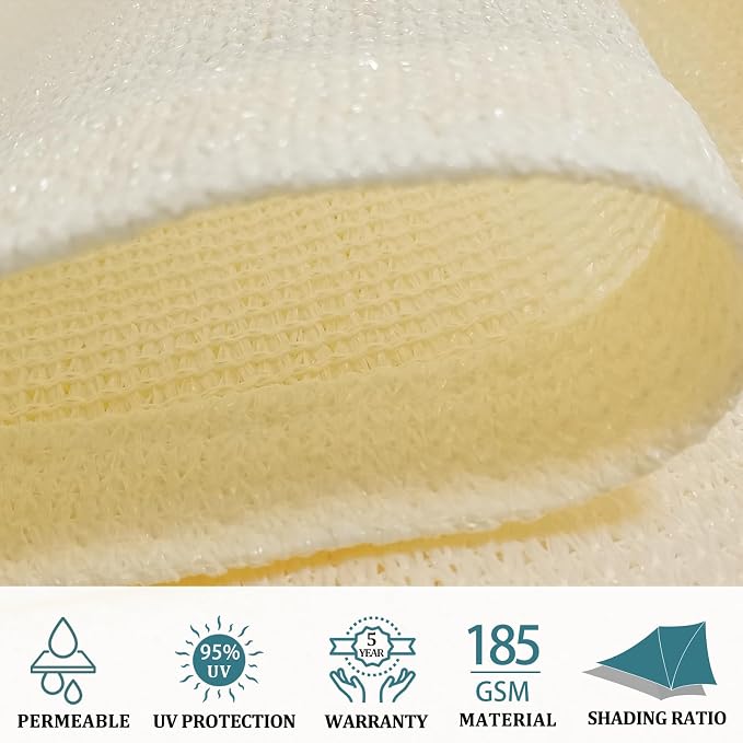 Shade&Beyond 5'x8' Sun Shade Sail Canopy Rectangle, UV Block Breathable Curved - Image 3