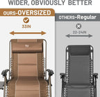 TIMBER RIDGE Oversized Zero Gravity Chair, 33In Wide XXL Zero Gravity Reclining - Image 4