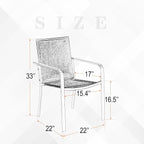 Anmutig Stackable Outdoor Dining Chairs Set of 4, Textilene Fabric, Breathable - Image 3