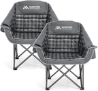Oversized 2 Pack Camping Chairs, Padded Camping Chair Support 450LBS by Huskfirm