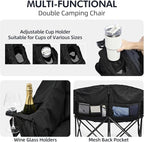 Double Camping Chair Loveseat -2 Person Oversized Padded Outdoor Camp Couch | - Image 4