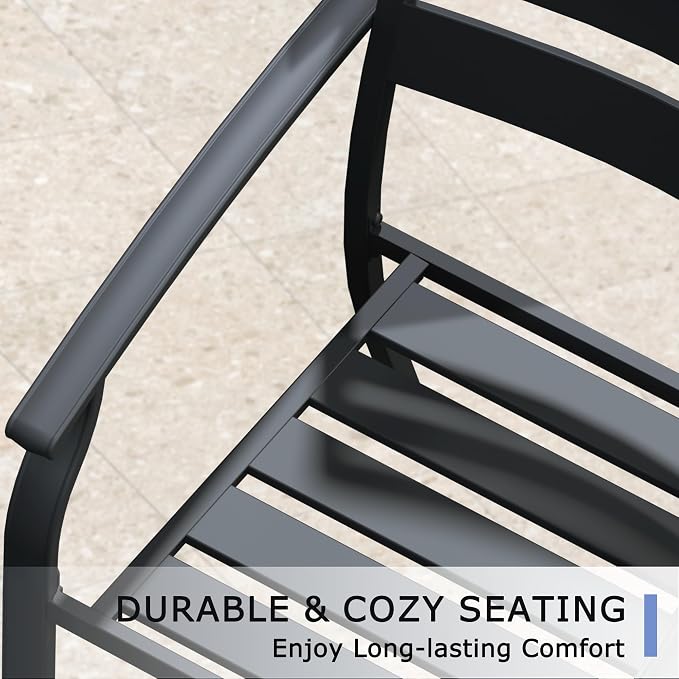 Patio Dining Chairs Set of 8, Wrought Iron Patio Furniture Chairs - Image 6