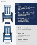 Oversized Outdoor Rocking Chair Set of 2, HDPE Patio Rockers - Image 4