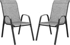 DIFY Patio Chairs Set of 2, Stackable Outdoor Dining Chairs Set by DIFY