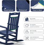 Oversized HDPE Outdoor Rocking Chair Set of 2, All-Weather, Extra Large & Extra - Image 7