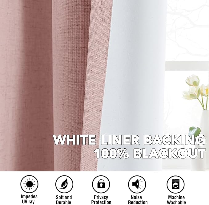 H.VERSAILTEX Linen Curtains 100% Blackout Curtains - Image 6