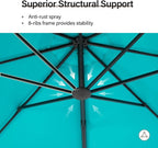 Outdoor Patio Umbrella with Base, 12 FT Deluxe Curvy Cantilever Umbrella Heavy - Image 7