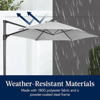 Best Choice Products 10ft Solar LED Offset Cantilever Hanging Market Patio - Image 6