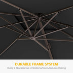 10x10 FT Patio Cantilever Umbrella, Rectangular Heavy Duty Offset Umbrella - Image 6