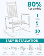 SERWALL Outdoor Rocking Chair Set of 2, Oversized Rocker - Image 7