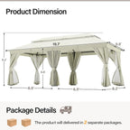 10'x20' Outdoor Gazebo with 100FT String Lights, Metal Heavy Duty Patio Canopy - Image 2