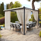 MIULEE Beige Waterproof Outdoor Sheer Curtains - Image 2