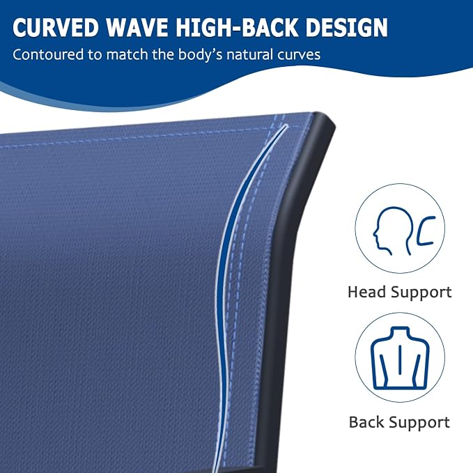 Outdoor Patio Chairs Set of 2, Lightweight Patio Set - Image 4