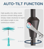 9FT Auto-Tilt Patio Umbrella|Outdoor Market Table Umbrella - Image 2