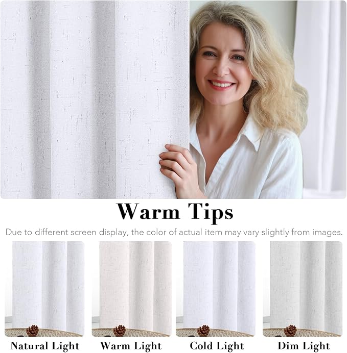 H.VERSAILTEX Linen Blackout Curtains 84 Inches Long 100% Blackout Thermal - Image 5