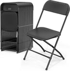VINGLI 20 Pack Black Plastic Folding Chair, Indoor Outdoor Portable Stackable by VINGLI