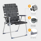 VINGLI Aluminum Oversize Patio Lawn Chairs Folding Set of 2 - Image 4