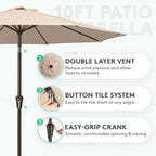 JEAREY 10 ft Outdoor Patio Umbrella w/Tilt and Crank - Image 2