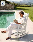 Oversized Outdoor Rocking Chairs Set of 6, HDPE Porch Rocker - Image 5