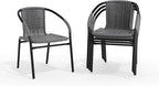 EMMA + OLIVER Gray PE Rattan Stackable Patio Dining Chair, Indoor/Outdoor Use - Image 8