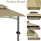 5x8Ft Grill Gazebo Replacement Top, Khaki Canopy Top Cover Only | Double-Layer - Image 4