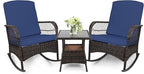 3 pcs Rocking Bistro Set Conversation Chairs by Enjoyyourlife