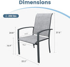 DIFY Patio Chairs Set of 4, Stackable Outdoor Dining Chairs - Image 2