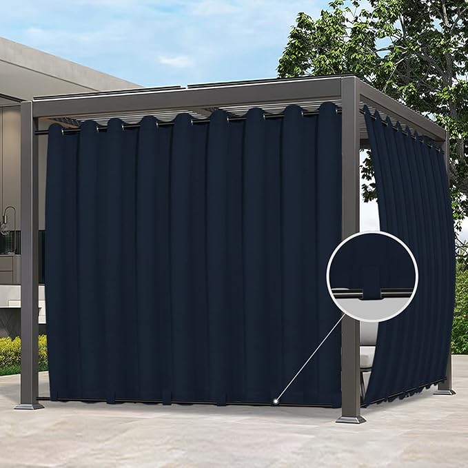 Easy-Going Outdoor Curtains for Patio 1 Panel, 150x84 inch, Weatherproof by Easy-Going