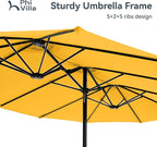 PHI VILLA 15ft Large Outdoor Patio Umbrella - Image 7