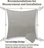 Shade&Beyond 15'x15' Sun Shade Sail Canopy Square, UV Block Breathable Curved - Image 5