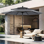 PHI VILLA 10ft Outdoor Patio Umbrellas, 3 Tier Vented Table Umbrella, 1.5" Pole by PHIVILLA