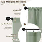 Outdoor Curtains for Patio Waterproof Rod Pocket 6 Pcs 54x84 Sage Green | - Image 3