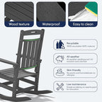Oversized HDPE Outdoor Rocking Chair, All-Weather Resistant, Extra Large & - Image 6