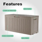 75 Gallon Waterproof Resin Deck Box, UV Resistant Outdoor Storage - Image 5