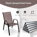 MEDIMALL Patio Chairs, Stackable Patio Chairs Set of 4, Outdoor Dining Chairs - Image 5