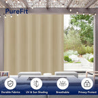PureFit Outdoor Curtains for Patio Waterproof Weatherproof Outside Curtains | - Image 3