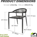 8 Pcs Stackable Patio Dining Chairs, Aluminum Rattan Outdoor Dining Chair - Image 2