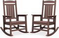SERWALL Outdoor Rocking Chair Set of 2, Patio Rocking Chair, Coffee | HDPE by SERWALL
