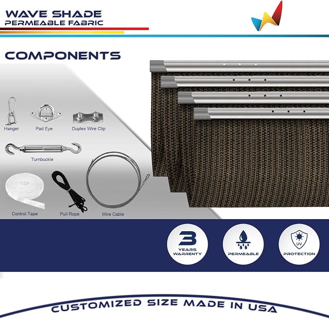 Windscreen4less 7' x 5' Retractable Sun Shade Canopy Cover Sliding Wave Shade - Image 4