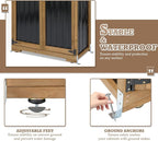 Outdoor Storage Cabinet with Shelves, Weatherproof Stylish Shed - Image 5