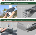 Cantilever Patio Umbrella with Cross Base and Cover Included - Image 2