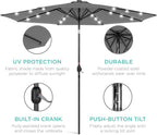 Best Choice Products 10ft Solar Polyester LED Lighted Patio Umbrella w/Tilt - Image 5